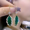 Plain earrings, green leaf shade earrings, fashionable and versatile, new high-end and exquisite style, new trendy and unique design Plain earrings, green leaf shade earrings, fashionable and versatile, new high-end and exquisite style, new trendy and unique design