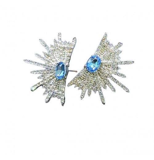 Carefully selected personalized wing-shaped earrings full of diamonds, exaggerated and shiny star-shaped earrings, and elegant socialite and internet-famous fan-shaped earrings Carefully selected personalized wing-shaped earrings full of diamonds, exaggerated and shiny star-shaped earrings, and elegant socialite and internet-famous fan-shaped earrings