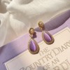 Cross-border bestseller French colored cat's eye stone earrings, vintage light luxury style glass stud earrings, new Chinese-style earrings in purple Cross-border bestseller French colored cat's eye stone earrings, vintage light luxury style glass stud earrings, new Chinese-style earrings in purple