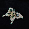 Retro light luxury emerald rhinestone butterfly brooch for women, summer anti-glare shawl buckle pin, small suit jacket accessory Retro light luxury emerald rhinestone butterfly brooch for women, summer anti-glare shawl buckle pin, small suit jacket accessory