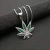 Personalized punk hip-hop accessory necklace, oil painting, diamond setting, alloy, large maple leaf pendant, pendant, accessory material
