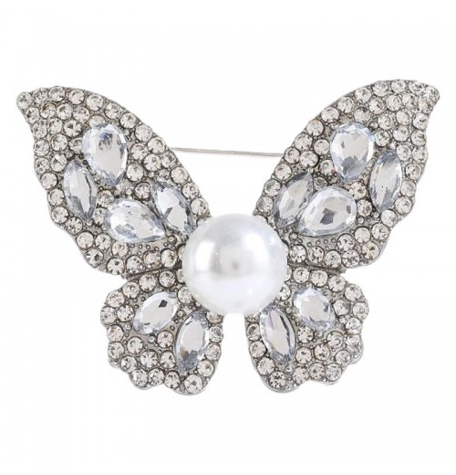 Butterfly retro brooch, alloy accessory brooch wholesale, pearl brooch, exclusive for Europe and America, high-end and niche style pins Butterfly retro brooch, alloy accessory brooch wholesale, pearl brooch, exclusive for Europe and America, high-end and niche style pins
