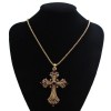 new retro diamond-encrusted necklace, water diamond long cross necklace, sweater chain, punk necklace, punk item new retro diamond-encrusted necklace, water diamond long cross necklace, sweater chain, punk necklace, punk item