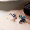 Fashionable and high-end, colorful abalone shell, exquisite and light luxury, zirconium stud earrings, commuting style, forest-themed butterfly, super sparkling earrings Fashionable and high-end, colorful abalone shell, exquisite and light luxury, zirconium stud earrings, commuting style, forest-themed butterfly, super sparkling earrings
