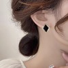 Exquisite black diamond-shaped earrings for women, new cold style earrings, niche design, high-end pure silver earrings Exquisite black diamond-shaped earrings for women, new cold style earrings, niche design, high-end pure silver earrings