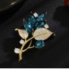 New elegant orchid brooch, light luxury and niche design, blue crystal brooch, refined and elegant suit accessory New elegant orchid brooch, light luxury and niche design, blue crystal brooch, refined and elegant suit accessory