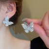Sweet and light luxury zircon butterfly silver needle stud earrings are fashionable, exquisite and super sparkling, with a high-end and sophisticated vibe for Internet celebrities Sweet and light luxury zircon butterfly silver needle stud earrings are fashionable, exquisite and super sparkling, with a high-end and sophisticated vibe for Internet celebrities