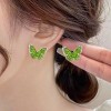 Fashionable and high-end, colorful abalone shell, exquisite and light luxury, zirconium stud earrings, commuting style, forest-themed butterfly, super sparkling earrings Fashionable and high-end, colorful abalone shell, exquisite and light luxury, zirconium stud earrings, commuting style, forest-themed butterfly, super sparkling earrings