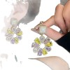 European and American cross-border circular hollowed-out zircon flower earrings are grand, exaggerated, and personalized. They are niche, light luxury, retro and high-end