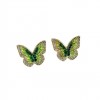 New fashionable silver needle colored earrings, butterfly gradient crystal stud earrings, sweet and retro forest-style green crystal, light luxury for women New fashionable silver needle colored earrings, butterfly gradient crystal stud earrings, sweet and retro forest-style green crystal, light luxury for women