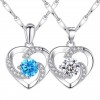 Korean version fashionable silver necklace, women's jewelry, couple heart-shaped zircon pendant, collarbone chain accessory factory direct sales Korean version fashionable silver necklace, women's jewelry, couple heart-shaped zircon pendant, collarbone chain accessory factory direct sales