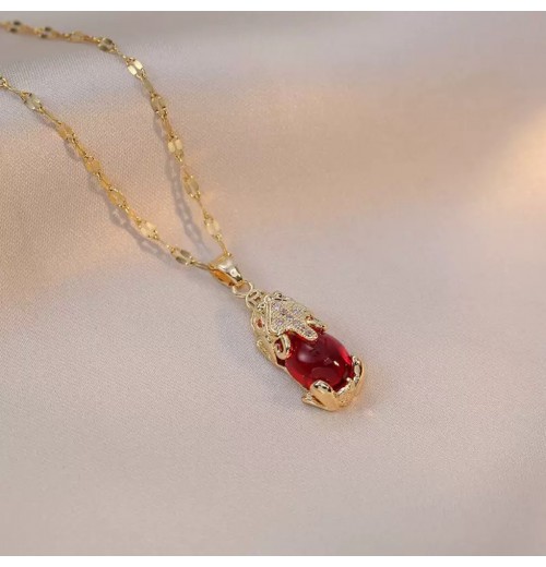 Red PI Xiu necklace, female bestseller, fox collarbone chain, versatile, Douyin, Kuaishou, Internet celebrity, anti-fading pendant accessory Red PI Xiu necklace, female bestseller, fox collarbone chain, versatile, Douyin, Kuaishou, Internet celebrity, anti-fading pendant accessory