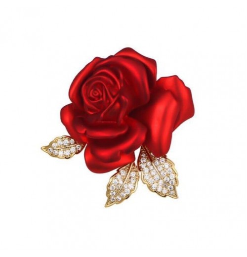 High-end red rose brooch, high-end women's fashion pin, suit overcoat accessory, wedding corsage ornament High-end red rose brooch, high-end women's fashion pin, suit overcoat accessory, wedding corsage ornament