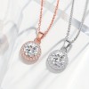 The new cross-border wish round pendant, collarbone chain, European and American four-prong sunflower round-wrapped round diamond necklace is simple and small The new cross-border wish round pendant, collarbone chain, European and American four-prong sunflower round-wrapped round diamond necklace is simple and small
