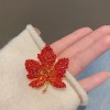 Brooches for women with a high-end feel, niche wholesale, high-end pins, elegant temperament, fixed suit accessories, autumn leaf style