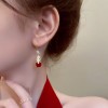 PI Xiu retro earrings for women in , new trendy, niche and high-end style, elegant and grand, red earrings of high quality PI Xiu retro earrings for women in , new trendy, niche and high-end style, elegant and grand, red earrings of high quality