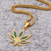 Personalized punk hip-hop accessory necklace, oil painting, diamond setting, alloy, large maple leaf pendant, pendant, accessory material
