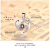 Korean version fashionable silver necklace, women's jewelry, couple heart-shaped zircon pendant, collarbone chain accessory factory direct sales Korean version fashionable silver necklace, women's jewelry, couple heart-shaped zircon pendant, collarbone chain accessory factory direct sales
