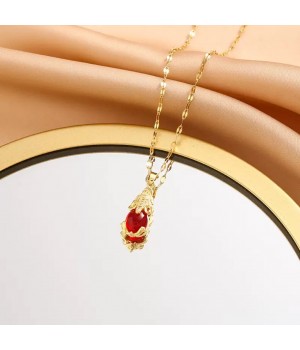 Red PI Xiu necklace, female bestseller, fox collarbone chain, versatile, Douyin, Kuaishou, Internet celebrity, anti-fading pendant accessory