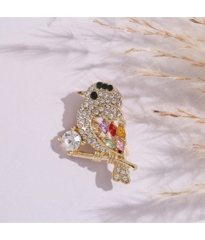 Magpie bird brooch, high-end Japanese style, cute, anti-glare, high-end feel, personalized suit, colorful brooch, and brooch accessories