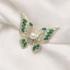 New Korean-style high-end green butterfly brooch with rhinestones, high-end and elegant clothing and accessories, anti-leakage and exquisite brooch for women New Korean-style high-end green butterfly brooch with rhinestones, high-end and elegant clothing and accessories, anti-leakage and exquisite brooch for women