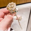 New best-selling alloy fashion full-diamond pearl rose brooch, high-end niche brooch pin, versatile for suits
