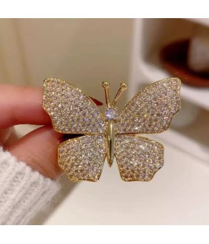 2024 super beautiful French retro full of diamonds, exquisite and elegant butterfly brooch and brooch, versatile and elegant coat and overcoat pin