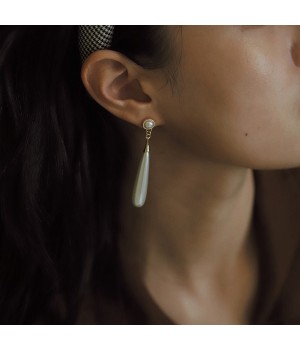 French retro style, niche design, water-drop simple Korean style, fashionable and elegant, pearl face slimming and trendy earrings and earrings