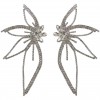 Cross-border European and American fashion new style, exaggerated and grand, studded with water diamonds, full of flowers, leaf-shaped flower earrings for women Cross-border European and American fashion new style, exaggerated and grand, studded with water diamonds, full of flowers, leaf-shaped flower earrings for women