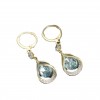 Real gold electroplated geometric water drop cat's eye stone earrings are versatile and slimming for the face. The water drop earrings have a niche design and are earrings for women