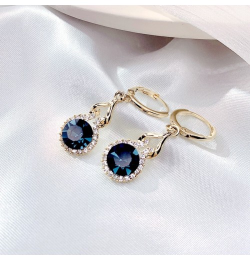 New Chinese-style satellite pool style ear buckle earrings, niche design, light luxury and high-end style, water drop cat's eye stone earrings New Chinese-style satellite pool style ear buckle earrings, niche design, light luxury and high-end style, water drop cat's eye stone earrings
