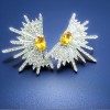 Carefully selected personalized wing-shaped earrings full of diamonds, exaggerated and shiny star-shaped earrings, and elegant socialite and internet-famous fan-shaped earrings Carefully selected personalized wing-shaped earrings full of diamonds, exaggerated and shiny star-shaped earrings, and elegant socialite and internet-famous fan-shaped earrings