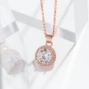 The new cross-border wish round pendant, collarbone chain, European and American four-prong sunflower round-wrapped round diamond necklace is simple and small The new cross-border wish round pendant, collarbone chain, European and American four-prong sunflower round-wrapped round diamond necklace is simple and small