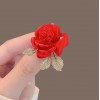 High-end red rose brooch, high-end women's fashion pin, suit overcoat accessory, wedding corsage ornament High-end red rose brooch, high-end women's fashion pin, suit overcoat accessory, wedding corsage ornament
