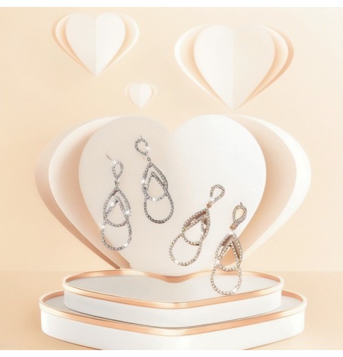High-end texture earrings are selling well in Europe and America. Diamond-encrusted teardrop-shaped earrings with a fashionable and elegant style are selling well across borders High-end texture earrings are selling well in Europe and America. Diamond-encrusted teardrop-shaped earrings with a fashionable and elegant style are selling well across borders