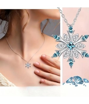 This cross-border snowflake design necklace from Europe and America, set with a zircon exquisite pendant, is a fashionable Christmas accessory for women and a versatile item