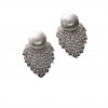 Grey pearl earrings, stud earrings, women's niche high-end style, light luxury, earrings, French design, diamond-encrusted trendy earrings