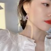 Cross-border bestseller French colored cat's eye stone earrings, vintage light luxury style glass stud earrings, new Chinese-style earrings in purple Cross-border bestseller French colored cat's eye stone earrings, vintage light luxury style glass stud earrings, new Chinese-style earrings in purple