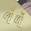Spring geometric square full diamond ear clasp, new trendy and niche design earrings, light luxury and high-end earrings for women Spring geometric square full diamond ear clasp, new trendy and niche design earrings, light luxury and high-end earrings for women
