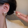S925 Silver needle circle butterfly stud earrings, women's design sense, white pearl high-end feel, tea-themed gentle earrings and earrings S925 Silver needle circle butterfly stud earrings, women's design sense, white pearl high-end feel, tea-themed gentle earrings and earrings