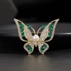 New Korean-style high-end green butterfly brooch with rhinestones, high-end and elegant clothing and accessories, anti-leakage and exquisite brooch for women New Korean-style high-end green butterfly brooch with rhinestones, high-end and elegant clothing and accessories, anti-leakage and exquisite brooch for women