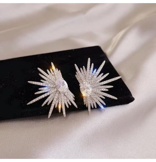 Light luxury high-end socialite 1, with a dazzling charm, full of diamond star earrings, fashionable European and American style, exquisite and cold style earrings Light luxury high-end socialite 1, with a dazzling charm, full of diamond star earrings, fashionable European and American style, exquisite and cold style earrings