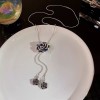 Adjustable, high-quality black rose sweater chain for women, long, versatile long necklace accessories Adjustable, high-quality black rose sweater chain for women, long, versatile long necklace accessories
