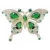 Retro light luxury emerald rhinestone butterfly brooch for women, summer anti-glare shawl buckle pin, small suit jacket accessory Retro light luxury emerald rhinestone butterfly brooch for women, summer anti-glare shawl buckle pin, small suit jacket accessory
