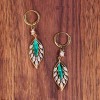 Sparkling zircon green leaf versatile ear clings, golden branch and jade leaf earrings, new trendy ear accessories Sparkling zircon green leaf versatile ear clings, golden branch and jade leaf earrings, new trendy ear accessories