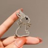Cute Japanese-style diamond-encrusted rabbit brooch, New Year's zodiac rabbit pin, unissed-style light luxury and elegant brooch Cute Japanese-style diamond-encrusted rabbit brooch, New Year's zodiac rabbit pin, unissed-style light luxury and elegant brooch