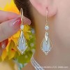 High-end geometric diamond-shaped cat's eye stone earrings bestseller, light luxury, niche style, trendy and simple earrings cross-border High-end geometric diamond-shaped cat's eye stone earrings bestseller, light luxury, niche style, trendy and simple earrings cross-border