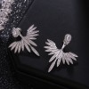 European and American angel wing slightly set zircon earrings are fashionable, individual and versatile. ins925 silver needle earrings with a high-end feel European and American angel wing slightly set zircon earrings are fashionable, individual and versatile. ins925 silver needle earrings with a high-end feel