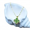 Fashionable stainless steel double-sided mother-of-pearl four-leaf clover single-flower necklace with genuine gold titanium steel chain