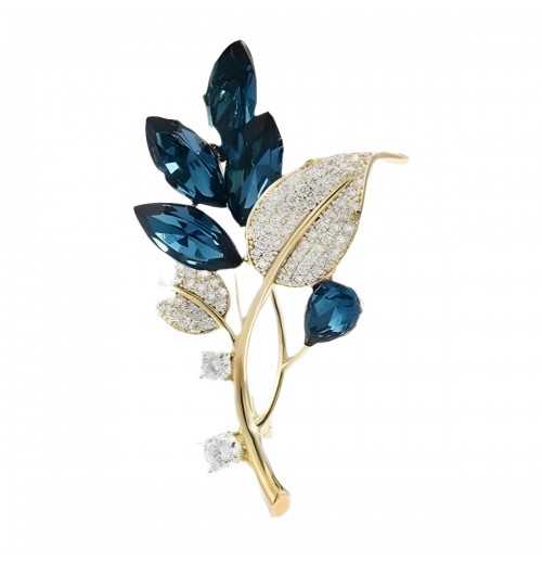 New elegant orchid brooch, light luxury and niche design, blue crystal brooch, refined and elegant suit accessory New elegant orchid brooch, light luxury and niche design, blue crystal brooch, refined and elegant suit accessory